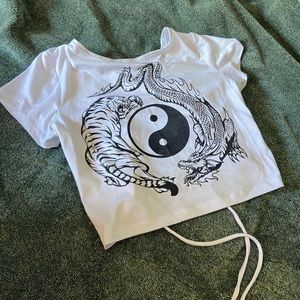 white & black yin yang shirt